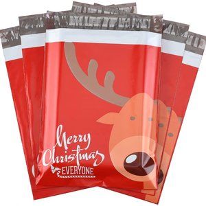 25 Christmas Reindeer Poly Mailers 10x13 Christmas